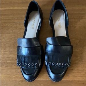 9 West Black Leather Loafer